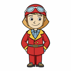 Obraz premium pilot vector illustration white background