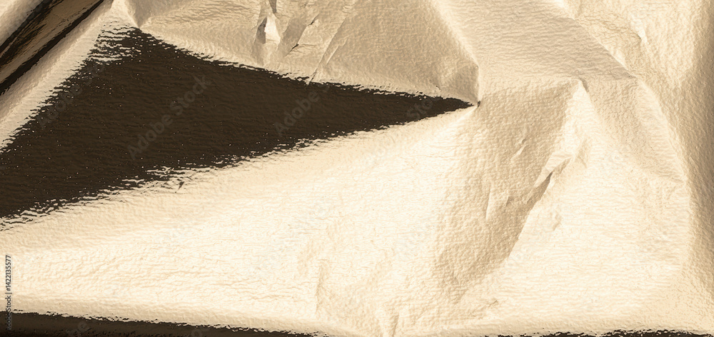 Leinwandbilder gold foil texture with a crinkled, warm surface. elegant wrapping material with a vintage feel, feat