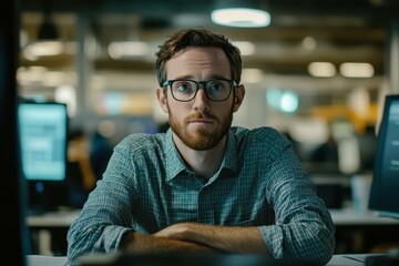 Obraz premium A small business analyst discovers a flaw in the companys data system that could allow hackers to manipulate sales data, and must race against time to fix the issue.