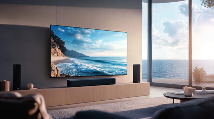 Fototapeta premium Smart TV 3D rendering scene