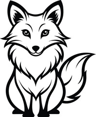 Polar fox silhouette, badger, vixens