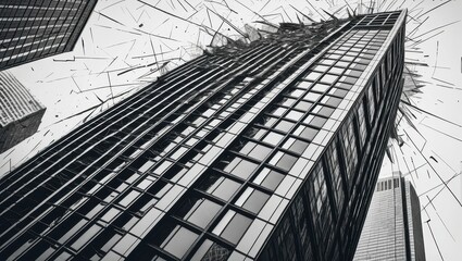 Fototapeta premium Urban skyscraper, abstract lines