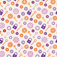 Steampunk Pastel Clockwork Gears Pattern
