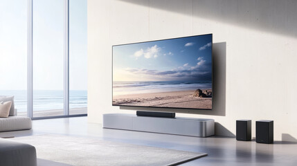 Fototapeta premium Smart TV 3D rendering scene