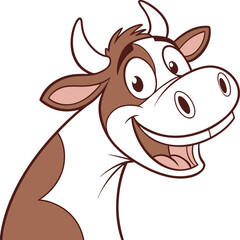 Cow Illustration With Happy Face