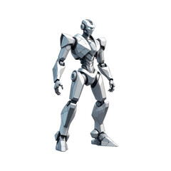 Fototapeta premium Futuristic humanoid robot stands tall with a sleek design in a minimalist aesthetic environment