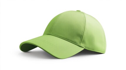 Fototapeta premium Green Cap Mockup on White Background. Generative AI