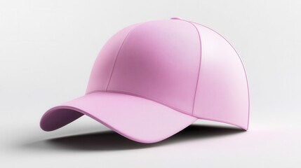 Fototapeta premium Pink Cap Mockup Isolated on White Background. Generative AI