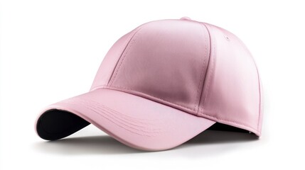 Fototapeta premium Pink Cap Mockup on White Background. Generative AI