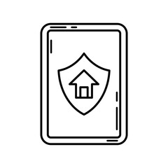 Home Security App Line Icon
