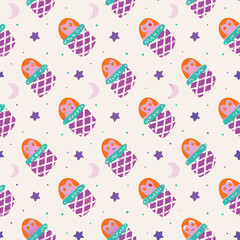 Baby Sleep Pastel Sleepy Bears Pattern