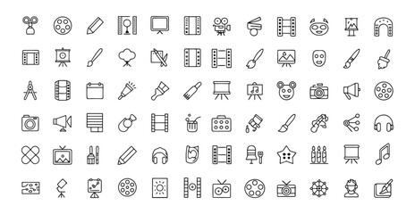 Comprehensive Collection of Creative and Media Icons for Design, Art, and Digital Marketing