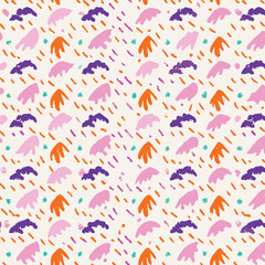 Fototapeta premium Playful Branding Pastel Watercolor Animal Silhouettes Vector Pattern