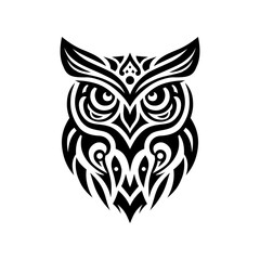 design vector illustration of tribal art design owl tattoo