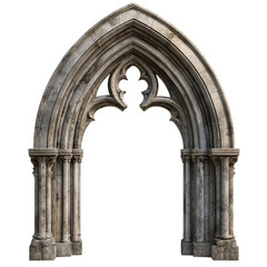 Fototapeta premium Gothic arched stone doorway architectural detail ancient stonework medieval gateway