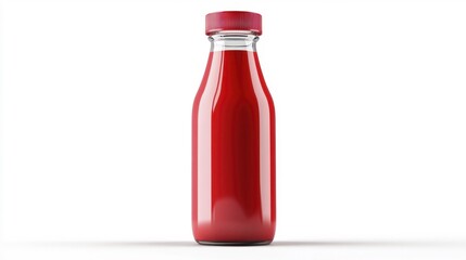 Squeeze Bottle with Red Liquid Isolated on White Background. Generative AI