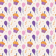 Celebratory Pastel Cupcakes Pattern
