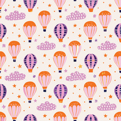 Uplifting Imaginative Pastel Hot Air Balloons Pattern
