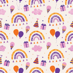 Celebration Invitations Pastel Dreamy Balloons Pattern