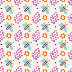 Nature Branding Pastel Bees Pattern