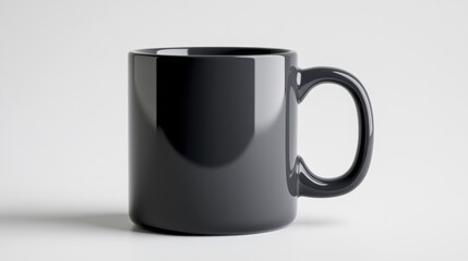 Stormy Gray Mug Mockup on White Background. Generative AI