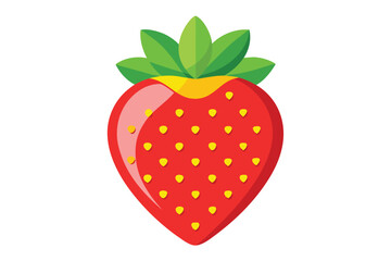 Strawberry vector. Sweet red fruit cut in half for a refreshing summer juice.

