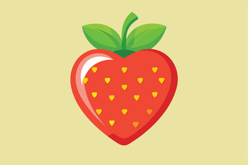 Strawberry vector. Sweet red fruit cut in half for a refreshing summer juice.
