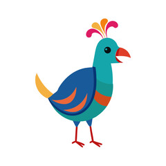 Quail funny animal cartoon vector illustration
