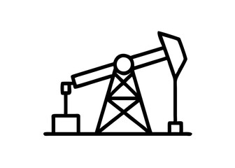 Oil drilling rig extracts crude oil from underground reservoirs in a remote location during daylight hours