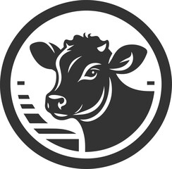 Baby cow cattle peeking vector silhouette