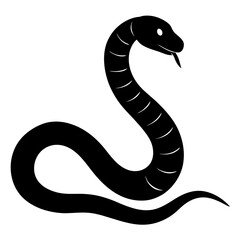 Adder silhouette vector isolated on white background