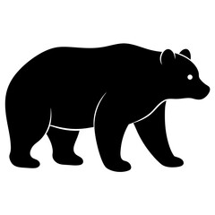 Bear silhouette vector isolated on white background 