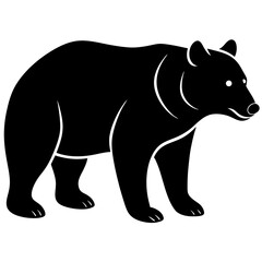 Bear silhouette vector isolated on white background 