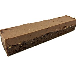 Fototapeta premium Decadent Chocolate Fudge Slice on White Background for Dessert Lovers