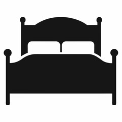 Bed silhouette vector isolated on white background 