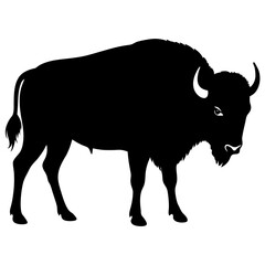 Bison silhouette vector isolated on white background