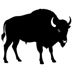 Bison silhouette vector isolated on white background