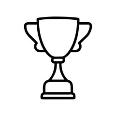Minimalist Black Line Art Vector Icon of a Trophy Cup