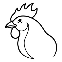 Chicken head silhouette vector isolated on white background