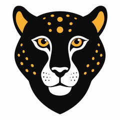 Cheetah head silhouette vector isolated on white background 