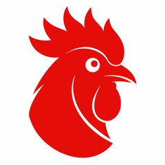 Chicken head silhouette vector isolated on white background