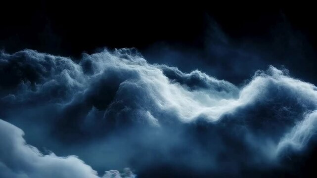 Abstract Blue Smoke Cloudscape Ethereal Digital Art