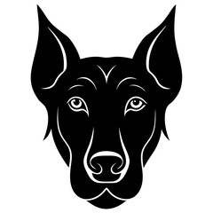 Dog head silhouette vector isolated on white background 