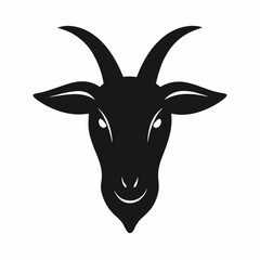 Goat head silhouette vector isolated on white background