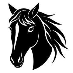 horse head isolated on white silhouette vector