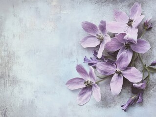 A condolence card with muted lavender flowers, simple and elegant,