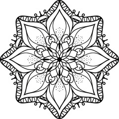 Floral Mandala Outline for Coloring Page