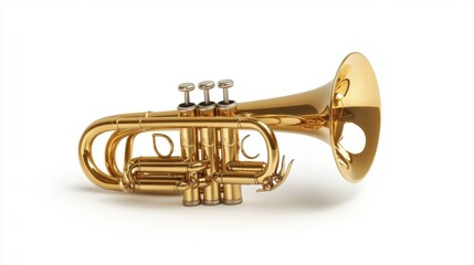 Obraz premium Brass Musical Instrument Isolated on White Background. Generative AI
