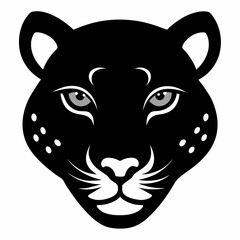 Leopard head silhouette vector isolated on white background