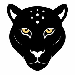 Leopard head silhouette vector isolated on white background